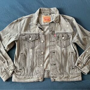 Levi's Gray Paint Splatter Denim Jacket EUC Small